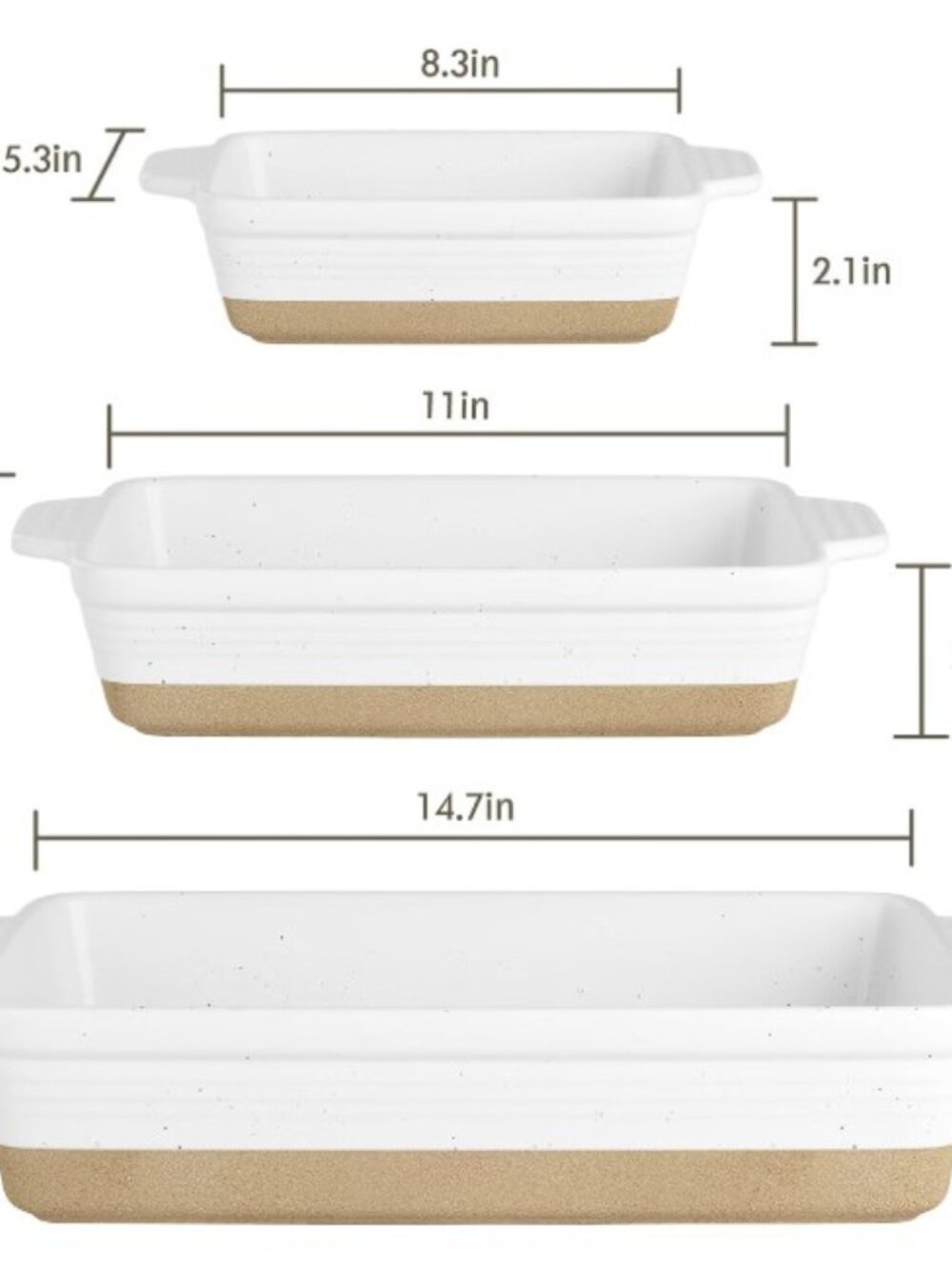Ceramic Baking Dish set - rectangular bakeware - Picture 4 of 6